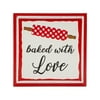 The Pioneer Woman Painted Iron Rolling Pin Decorative Sign, Red & Cream, 6" x 6"