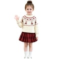 thumbnail image 3 of Tiijoy Toddler Girls Cute Bear Sweater Loose Soft Crewneck Cotton Knit Pullover, White, 3 of 8