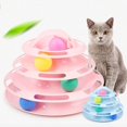 thumbnail image 1 of Juguete para gato, plato giratorio de cuatro capas, pluma, palo para gato, juguete para gato, plato giratorio, juguete interactivo, suministros para mascotas, 1 of 5