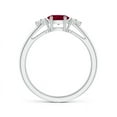 thumbnail image 2 of ANGARA Natural East-West Ruby Solitaire Ring with Diamonds in 14K White Gold for Women (Size-6x4mm) | July Birthstone, Birthday, Anniversary, Jewelry Gift for Women | Natural Ruby Ring, 2 of 8