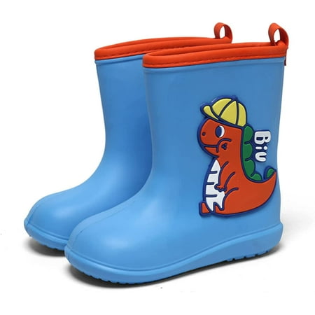

Girls and Boys Rain Boots Short Tube Cartoon Waterproof Shoes for Toddler and Kids