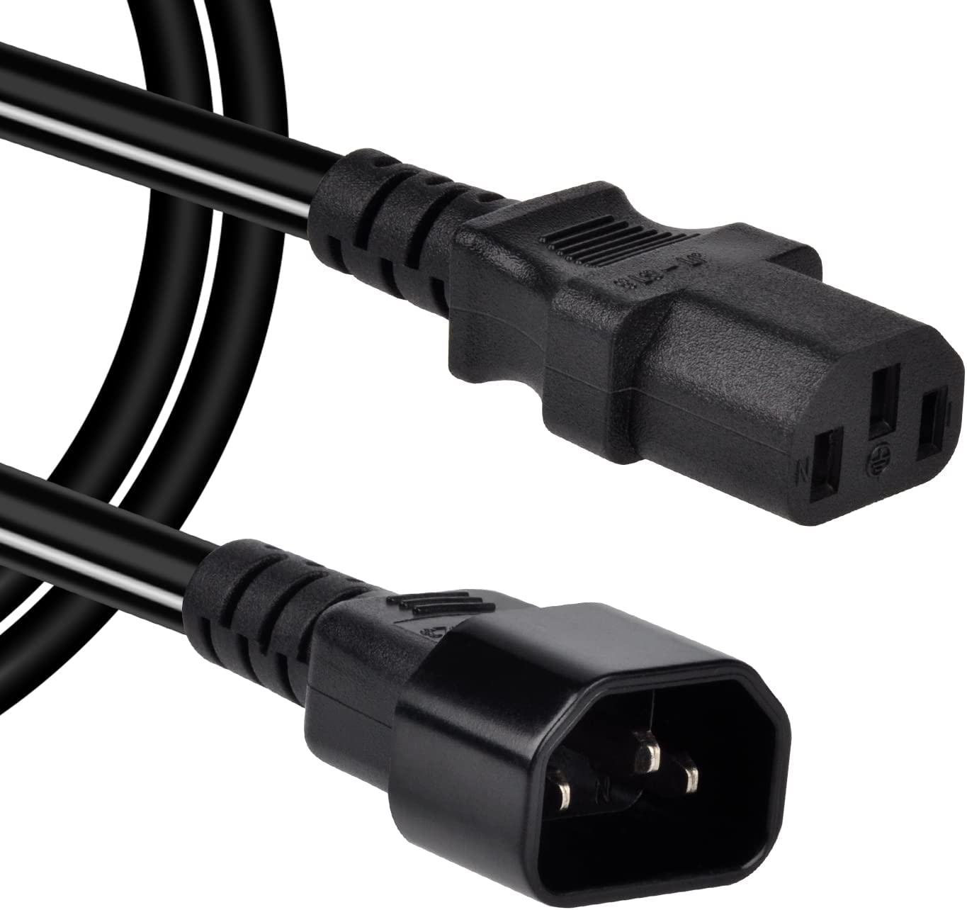 Computer Power Extension Cord, 3ft 18AWG C14 to C13 Computer to PDU