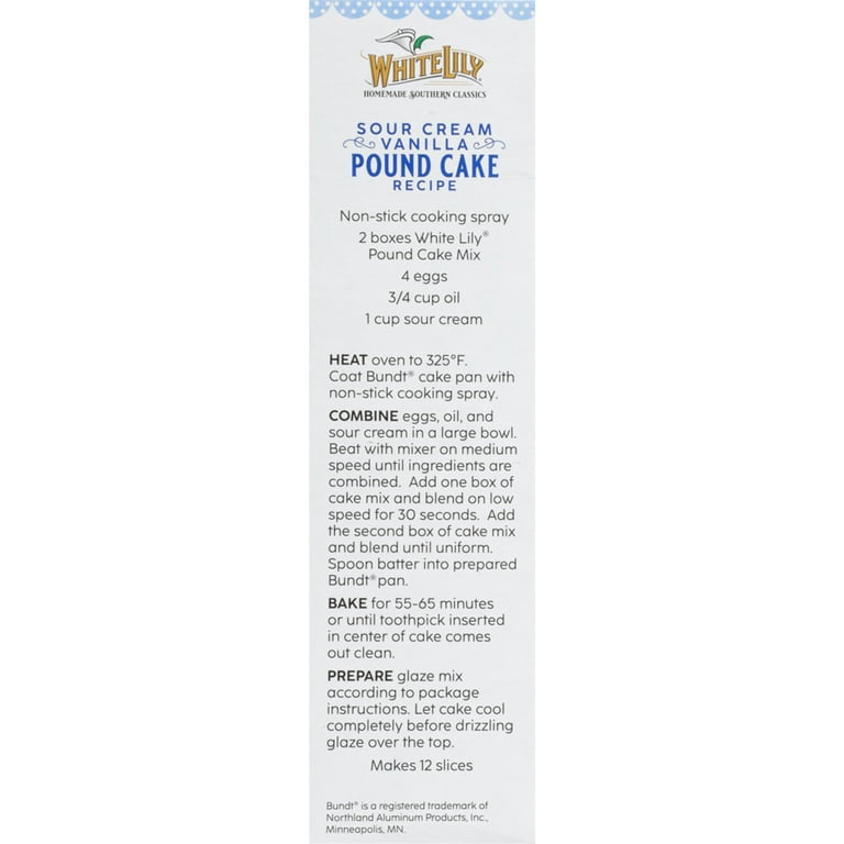 White Lily Pound Cake Mix, 16.2 OZ Box - Walmart.com