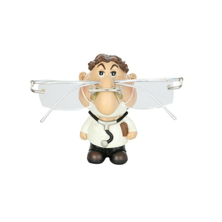 Mask Display Stand Eyeglass Holder 4” Doctor With Face Mask And Stethoscope Whimsical Figurine Home Office Decor Display Accessory ()