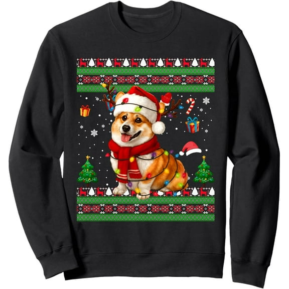 Corgi Christmas Ugly Sweater Funny Dog Lover Xmas Sweatshirt