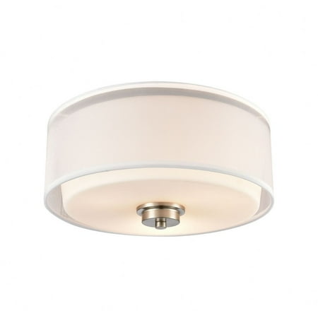 

Elk Home Market Square 13 Wide 3-Light Flush Mount - Brushed Nickel