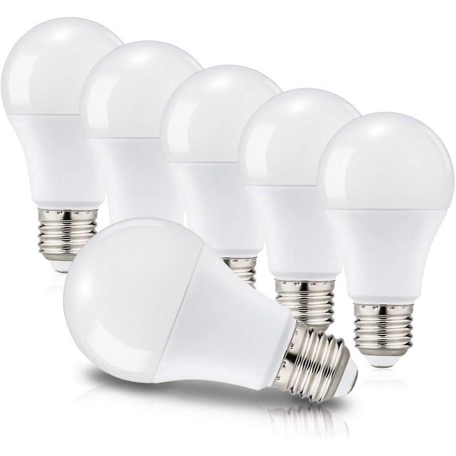 E27 A60 12W LED Bulbs Equivalent to 100W, Edison Screw Base, 6000K Cool White, 1150 Lm, 220-240V, Pack of 6, Non-Dimmable