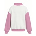 thumbnail image 3 of Abcomgle Cute Sweatshirts for Girls 10-12 Oversized Mock Neck Long Sleeve Pullover Sweatshirts for Girls Drop Shoulder Colorblock Sweaters for Teen Girls Fleece Fall School Clothes for Teen Girls, 3 of 3