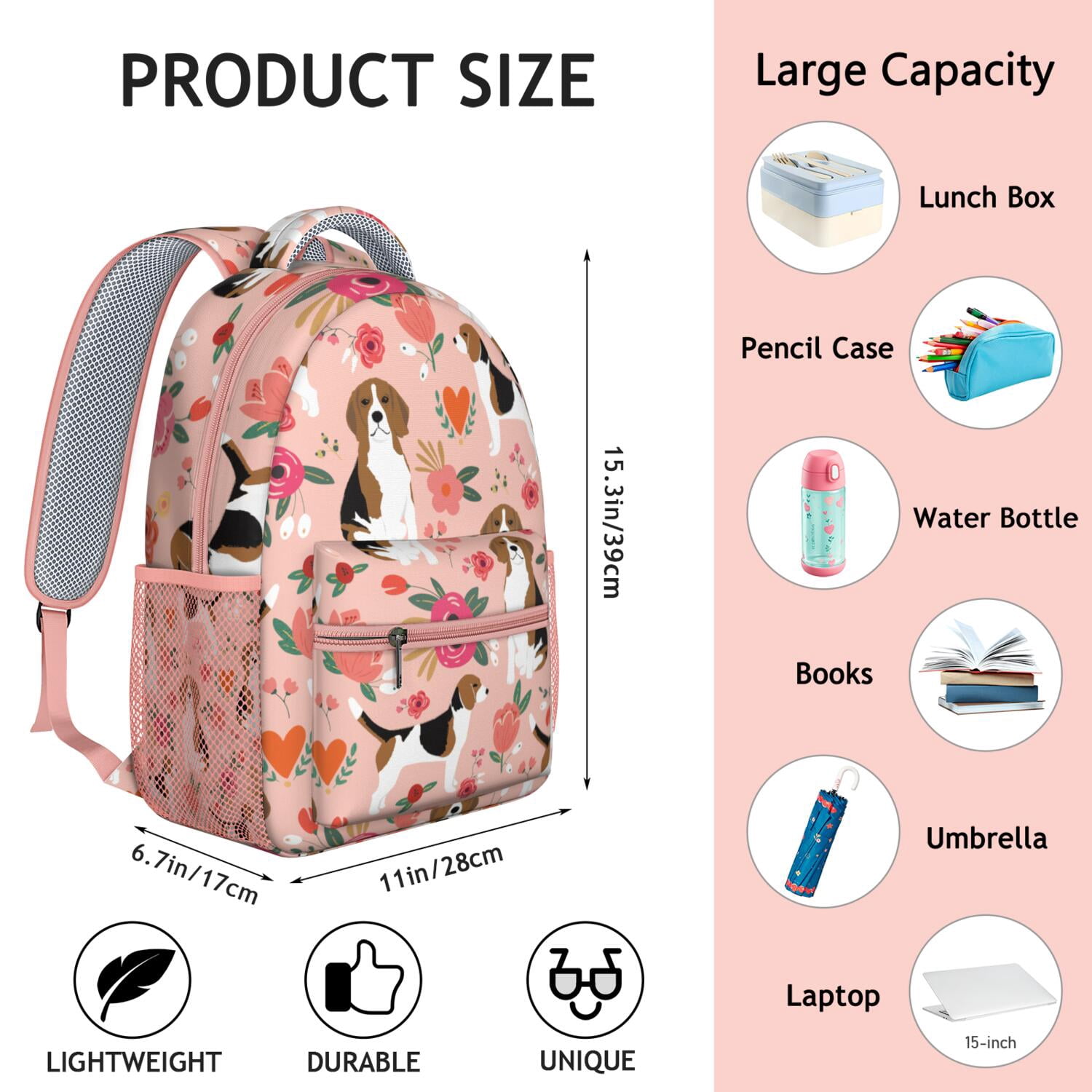 Adorable Pet-Themed Backpack - Padded Straps & Ergonomic Design for Teens