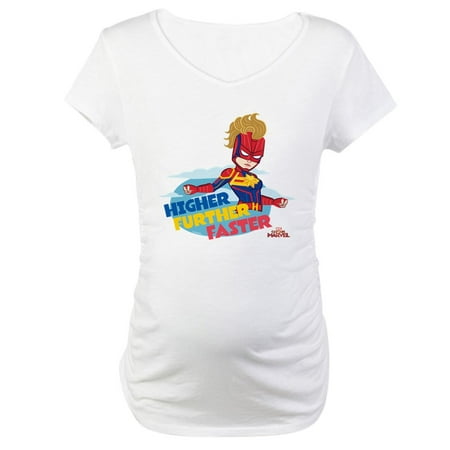 

CafePress - Captain Marvel Higher Further Maternity T Shirt - Cotton Maternity T-shirt Cute & Funny Pregnancy Tee
