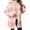 Pink, variant on Womens Tops Casual Jacket Loose Plaid Color Block Knit Cardigan Sweater Blouse