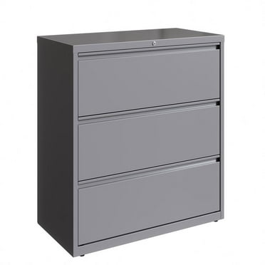 Hirsh 36" Wide 3 Drawer Metal Lateral File Cabinet Arctic Silver 2 units total