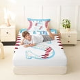 thumbnail image 4 of Manfei Personalized Initial S Twin Sheet Sets 3pcs,Baseball Sport Bedding, 4 of 5