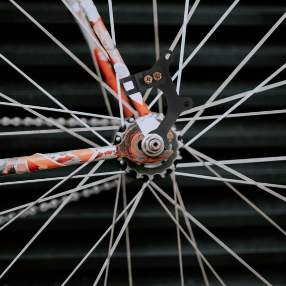 CIMAXIC Disc Brake Conversion Bracket 1 Pair Metal for Mountain Biking Black 4.32X2.36X0.79in