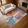 thumbnail image 7 of Addison Rugs Mayfield Premium Machine Washable Transitional Modern Orange Rectangle Rug, 5' X 7'6" Machine Washable Transitional Modern Orange Oversized Sherpa Throw Blanket, 7 of 7