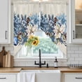 thumbnail image 6 of Blue Christmas Poinsettia Swag Valances for Windows 2 Pack, Kitchen Window Curtains 36 Inch Length, Xmas Botanical Balls Snowflake Rustic Privacy Swag Curtains for Living Room/Bathroom 36"x36", 6 of 8