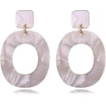 thumbnail image 1 of LAICAIW Grande Boucle d'Oreille Ovale Simple en Plastique, 1 of 3