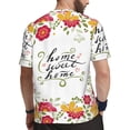 thumbnail image 2 of Wukai Home Sweet Home Floral Print Men's Short-Sleeved Mesh T-Shirt,Quick-Dry Short Sleeve Workout T-Shirt-5X-Large, 2 of 8