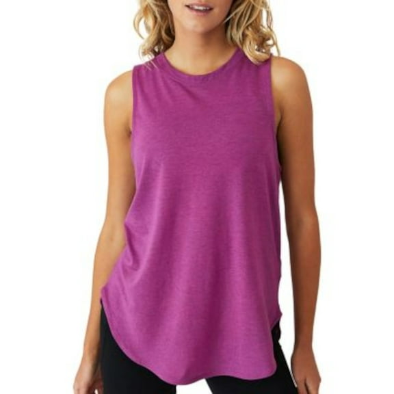 BODY Womens Burgundy Sleeveless Crew Neck Tank Top M