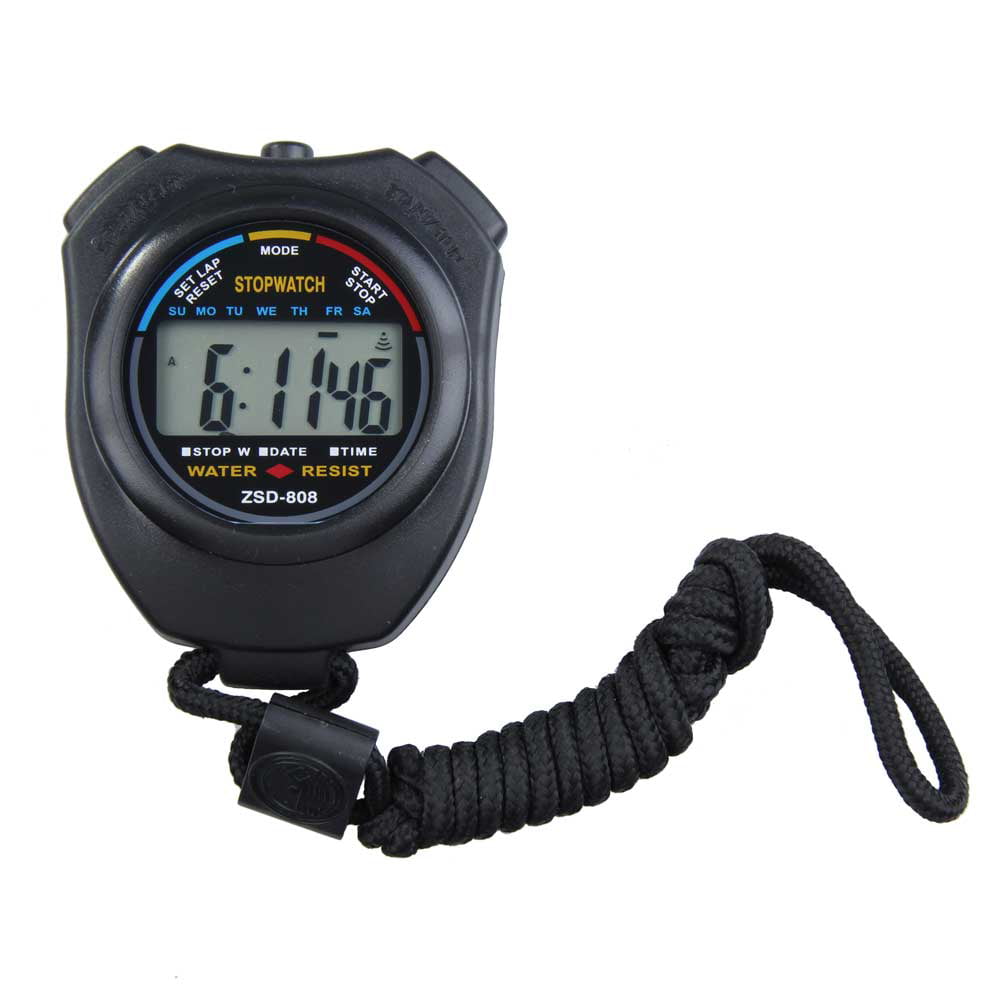 Handheld Digital LCD Sports Stopwatch Chronograph Counter Timer w/Strap 