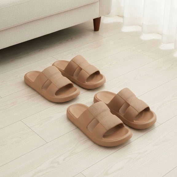ZROVA Men's 2-Pack Outdoor & Indoor Slippers - Soft Sole Anti-Slip Thick Design, Loose Open-Toe Slides for Home & Casual Wear