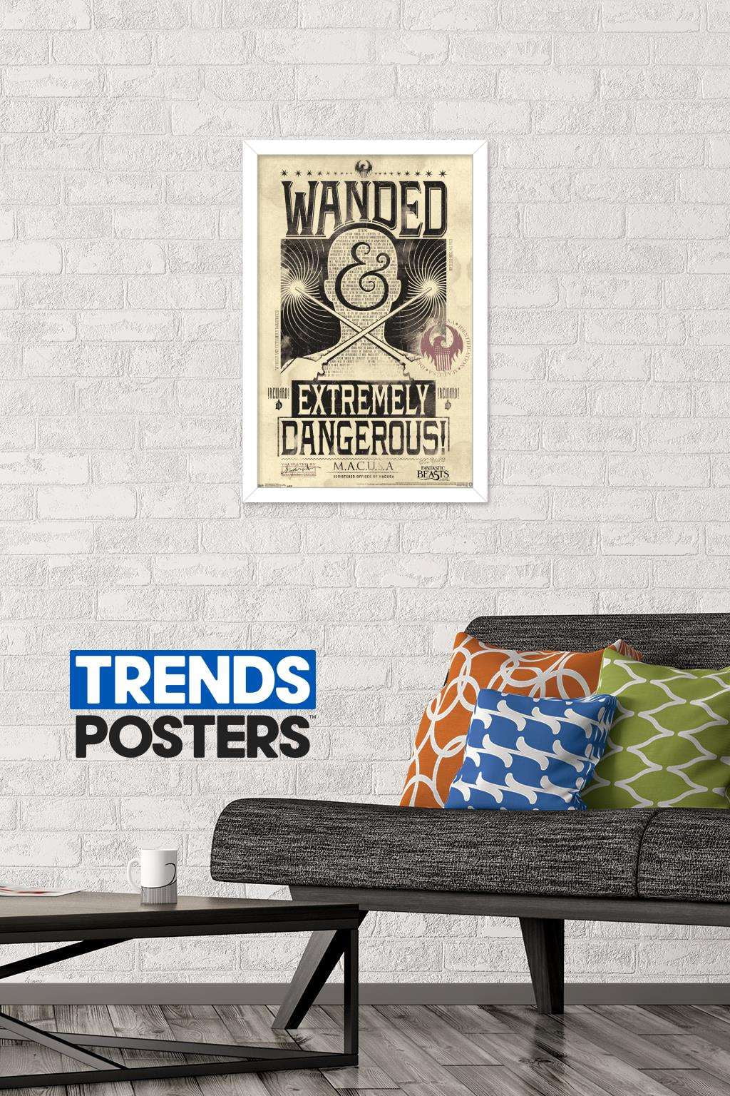 Fantastic Beasts And Where To Find Them - Wanded - Extremely Dangerous Wall Poster, 14.725" x 22.375", Framed