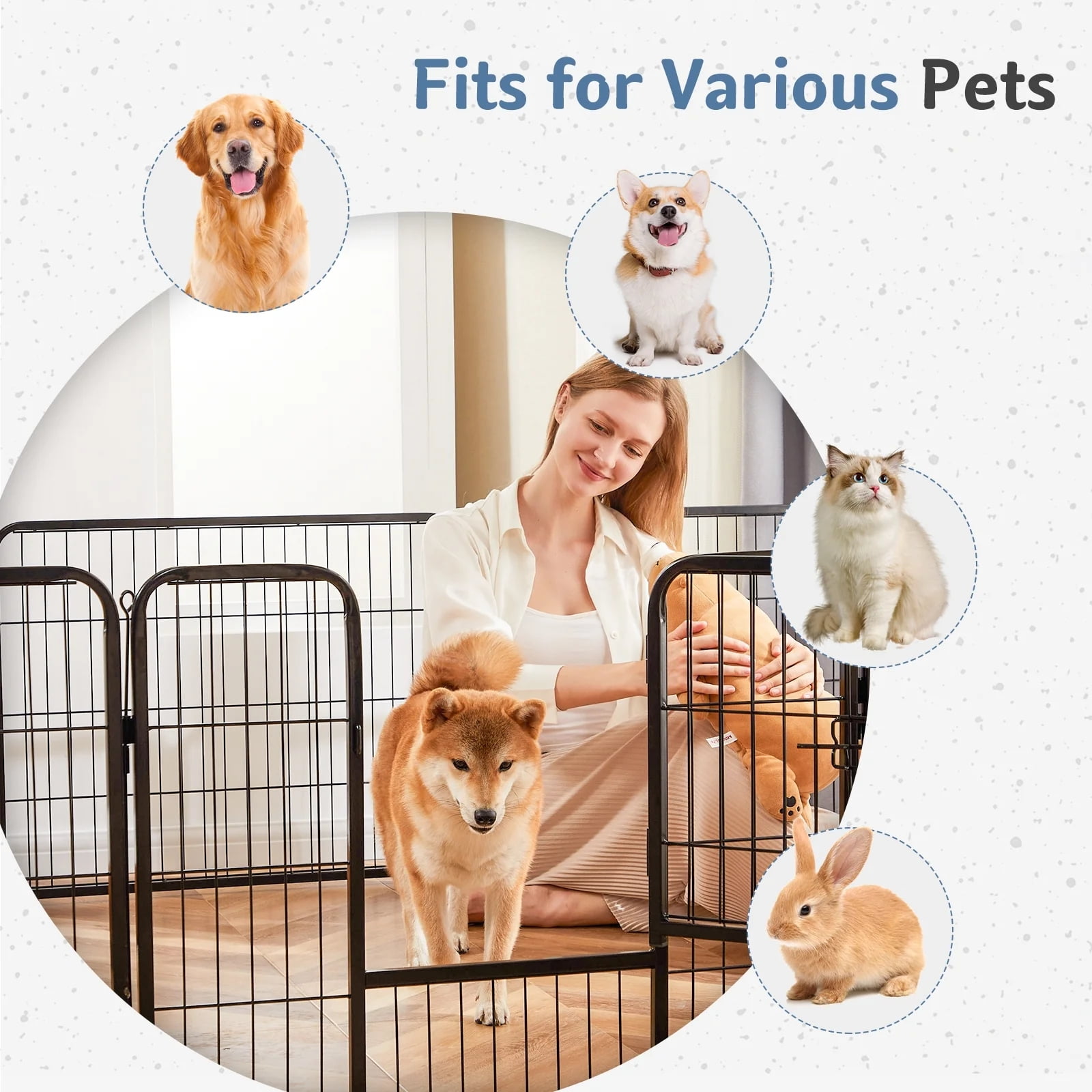 GIANNA Indoor Dog Playpen - Stress-Free and Safe Play, 32 Inch 8 Panels for Small and Medium Dogs