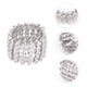 thumbnail image 4 of 1PC elegante anillo estirable femenino 2 en 1 anillo de pulsera anillo de diamantes de imitación de plata, 4 of 7