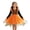Orange, variant on Ruyang Girls Halloween Dress Cute Print Long Sleeve Tulle Dress Crew Neck Irregular Hem Dress Up Outfit for Holiday Party