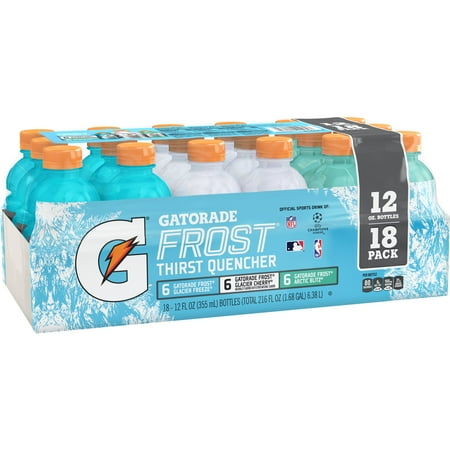 Gatorade Frost Thirst Quencher Variety Pack, Glacier Freeze/Cherry/Arctic Blitz Sports Drinks, 12 fl oz, 18 Ct Bottles