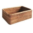 thumbnail image 2 of 2X Cesta de Mimbre Tejida A Mano, Cesta Rectangular para Frutas, Té y Pan, Caja de Almacenamiento para Cosméticos, 2 of 5