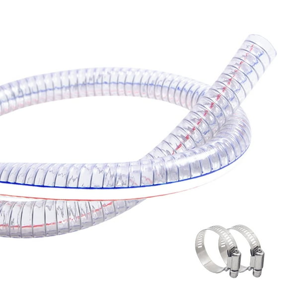 QuQuyi 34 pulgadas ID x 1 pulgada OD alambre de acero resistente succión PVC tubo flexible alta presión UV resistente a químicos tubo de manguera de vinilo grueso 10 pies
