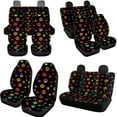 thumbnail image 3 of Uorisanigo Colorful Dog Paws 10 Pieces Auto Seat Cover with Car Steering Wheel Accessories and Seat Belt Pads and Auto Water Cup Pad Keychains Soft Easy to Install Auto Interior for Car SUV, 3 of 7