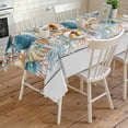 thumbnail image 4 of Vintage Beach Coastal Rectangle Tablecloth, Nautical Shell Starfish Coral Summer Waterproof & StainResistant Tablecloth, Washable Oil-proof Table Cover for Dining/Party/Wedding/Buffet 54x108 In, 4 of 9