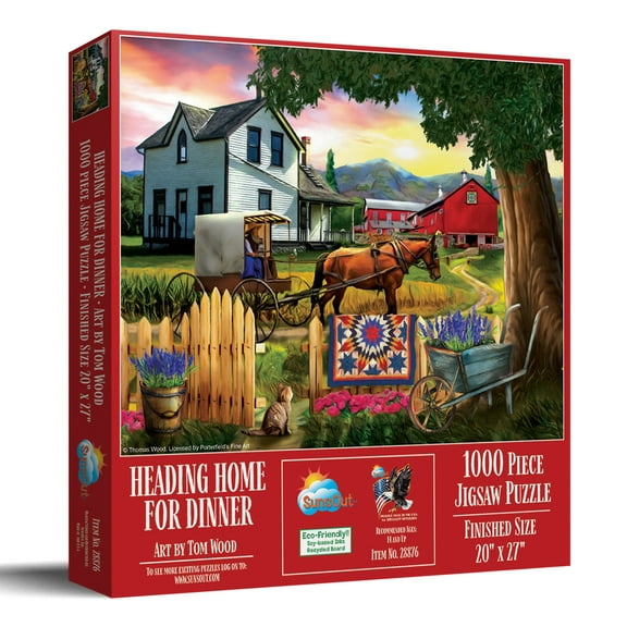 SUNSOUT INC - Heading Home for Dinner - 1000 pc Jigsaw Puzzle by Artist: Tom Wood - Finished Size 20" x 27" - MPN# 28876