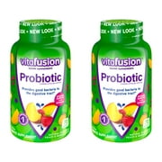 2 Pack Vitafusion Probiotic Gummy Supplement Raspberry Peach Mango 70 Gummies