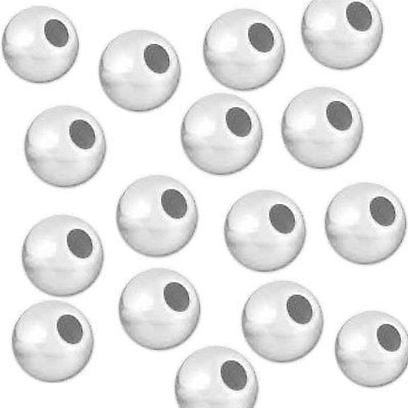 6mm Round Silver Plated Beads (lead free) - Package of 1,000