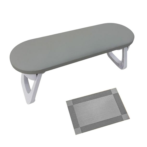 Almohada plegable para uñas, soporte para brazo de manicura, cojín de mesa para uñas esquina redonda gris