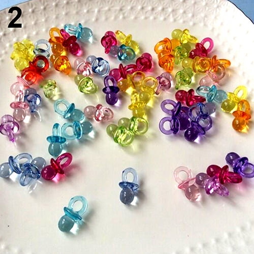 Details about   Lot of 50 ORANGE Acrylic Plastic Pacifier Miniature Baby Shower Decorations show original title 