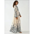 thumbnail image 3 of Printed V-neck Maxi Dress with Button Detail, 3 of 5