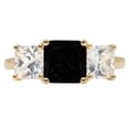 thumbnail image 7 of Three-Stone Engagement Ring for Women - 4ct Natural Onyx in 14K Yellow Gold Promise Ring, 7 of 7