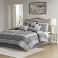 thumbnail image 4 of Madison Park Dax Ensemble de Couette 7 Pcs en Microsuède 100 pour Cent Polyester Gris, 4 of 16