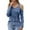 Blue, variant on EDFBUYKRS Women Plus Size Tops Pleated Crewneck Long Sleeve Shirts Dressy Casual Blouses Fall Tunic Tops Xl