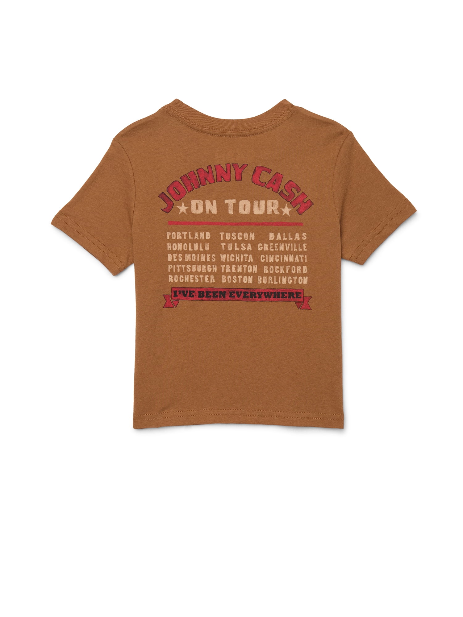 Johnny Cash On Tour Toddler Crewneck Tee with Short Sleeves, Sizes 12M-5T