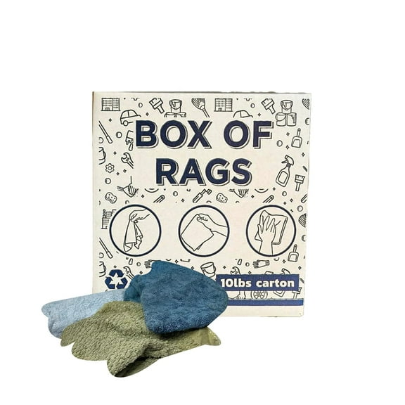 SupremePlus Color Terry Cloth Cleaning Rags 10 lbs Box of Rags Commercial All Purpose Cotton Household Cleaning Cloths & Wipes, Multicolor, 40 Count