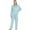 Blue, variant on WBQ Pajamas Set Women's Long Sleeve Sleepwear Elastic Waist Nightwear Soft Pj Lounge Sets
