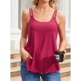 thumbnail image 3 of Charmo Women's Summer Spaghetti Tank Top Blouse Basic Tops Scoop Neck Undershirts Built-in Bra, 3 of 6