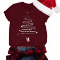 thumbnail image 4 of TSADFHJI Hauts de Noël pour Femmes Grande Taille T-Shirts Graphiques Vêtements d'Été Manches Courtes m Rouge, 4 of 4