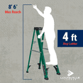 thumbnail image 5 of Louisville Ladder 4-Foot Fiberglass Step Ladder, 225-Pound Load Capacity, Type II, FS4004, 5 of 11