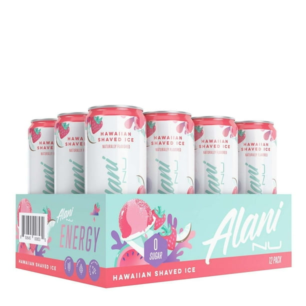 Alani Nu PreWorkout SugarFree Energy Drink 12 oz RTD 12 Pack PICK FLAVOR, Hawaiian Shaved